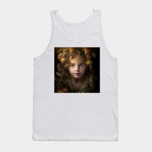 A Young Child Surrounded by A Garland of Flowers Tank Top
